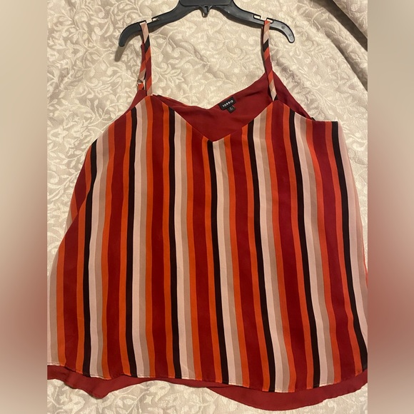 Torrid Multi Stripe Chiffon Double Layer Swing Tank - Picture 3 of 3